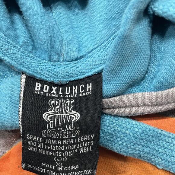 Space Jam Tune Squad Hoodie Mens XL Gray Blue Pullover Looney Tunes BoxLunch - Picture 5 of 6